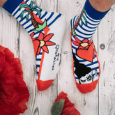 Chaussettes colorés par paire ou à l'unique marque français avec design en collaboration avec des artistes par Quanailles sur meanwhile boutique